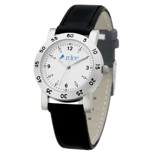 Ladies' - Matte Silver Finish Watch With Metal Case And Leatherette Straps