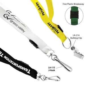Fast Track - 1 Working Day - Polyester 3/4" Wide X 18" Long Lanyard With Metal Attachments