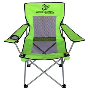 Cool Breeze - Chair Features Mesh Insert, Silver Color Frame And Nylon Carry Bag