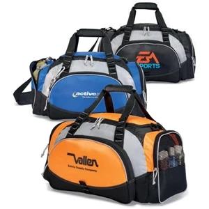Endzone - Black - Sport Bag With Padded Top Grab Handles, Front And Side Zippered Pockets