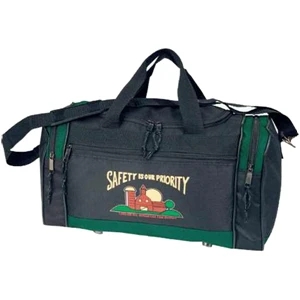 Embroidery - Two-tone Polyester Travel Duffel Bag With Carrying Handles