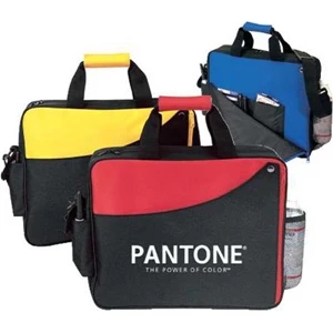 Embroidery - Executive Portfolio Bag With Exterior Cell Phone Pocket And Mesh Bottle Holder