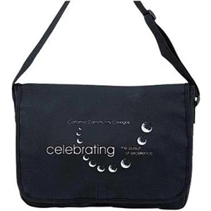 Embroidery - Polyester Messenger Bag With Velcro (r) Closure And Adjustable Shoulder Strap
