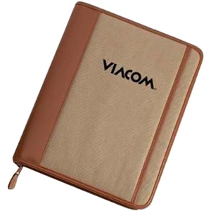 Silkscreen - Cotton Canvas Zippered Padfolio With Front Pocket And Zipper Closure