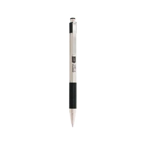 Zebra - Black - Retractable Ballpoint Pen With Stainless Steel Barrel And Non-slip Grip