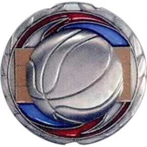 Basketball - Stock 2 1/2" Cem Medal With Tinted Epoxy Giving A Stained Glass Effect