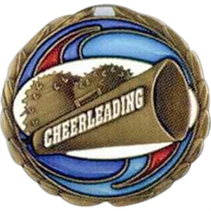 Cheerleading - Stock 2 1/2" Cem Medal With Tinted Epoxy Giving A Stained Glass Effect