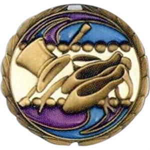 Dance - Stock 2 1/2" Cem Medal With Tinted Epoxy Giving A Stained Glass Effect