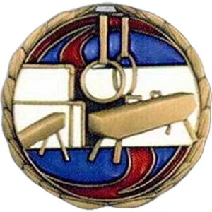 Gymnastics - Stock 2 1/2" Cem Medal With Tinted Epoxy Giving A Stained Glass Effect