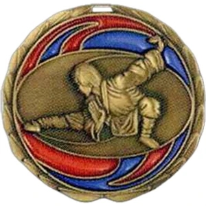 Martial Arts - Stock 2 1/2" Cem Medal With Tinted Epoxy Giving A Stained Glass Effect
