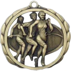 Female Track - Stock Sculptured Medal With Smooth Back And Jump Rings, 2 3/8"