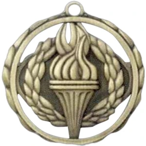 Victory - Stock Sculptured Medal With Smooth Back And Jump Rings, 2 3/8"