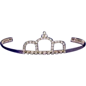 Austrian Crystal Rhinestone Tiara With 3 Loop Design And Comb, 1 1/2" High