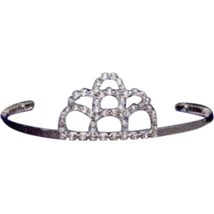 Austrian Crystal Rhinestone Tiara With 3 Narrow Tiers And Comb, 2" High