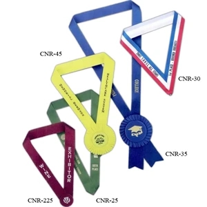 Custom Satin Neck Ribbon With 1 5/8" X 30" Neck Band With Eyelet And Jump Ring