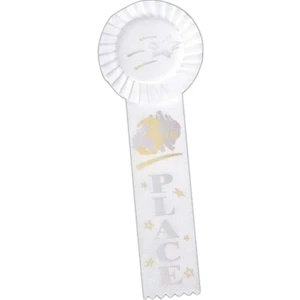 3rd Place - Multicolor Stock Rosette Ribbon With 2" X 8" Streamer And String Back
