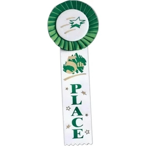5th Place - Multicolor Stock Rosette Ribbon With 2" X 8" Streamer And String Back