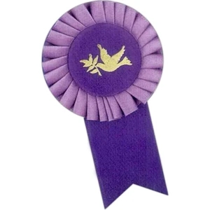Custom Rosette Ribbon With 3" Head Diameter And 1 5/8" X 3 1/2" Streamer Size