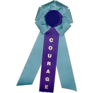 Custom Rosette Ribbon With 5" Diameter Six Loop Head And Three 2" X 10" Streamers