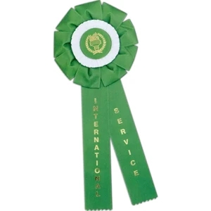 Custom Rosette Ribbon With A 6" Diameter Head And Two 2" X 11" Streamers, 15 1/4"