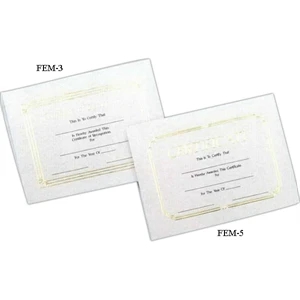 Certificate - Stock Certificate With Foil Embossed Border And Heading, 8 1/2" X 11