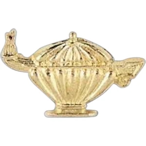 Lamp Of Learning - Stock Design Award Pin With Clutch Back Attachment For Secure Mounting