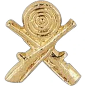 Crossed Rifles - Stock Design Award Pin With Clutch Back Attachment For Secure Mounting