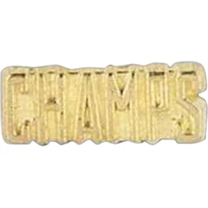 "champs" - Stock Design Award Pin With Clutch Back Attachment For Secure Mounting