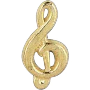 Treble Clef - Stock Design Award Pin With Clutch Back Attachment For Secure Mounting