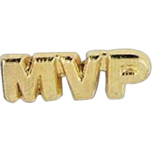 "mvp" - Stock Design Award Pin With Clutch Back Attachment For Secure Mounting