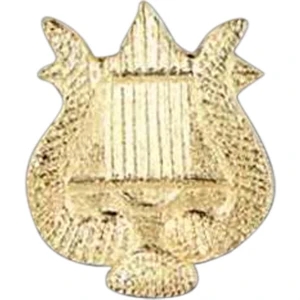 Music Lyre - Stock Design Award Pin With Clutch Back Attachment For Secure Mounting