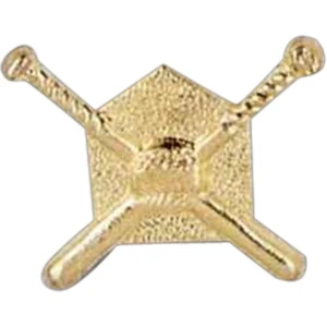 Crossed Bats - Stock Design Award Pin With Clutch Back Attachment For Secure Mounting