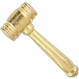 Gavel - Stock Design Award Pin With Clutch Back Attachment For Secure Mounting
