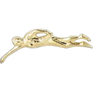 Male Swimmer - Stock Design Award Pin With Clutch Back Attachment For Secure Mounting