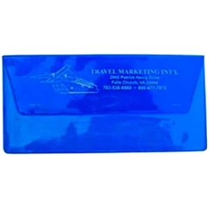 Single Pocket Document Case With Fold Over Flap And Front Side Clear Vinyl Panel