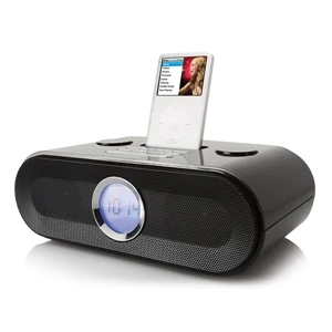 Coby (r) - Logo Printed Am/fm Clock Radio With Ipod Docking Stereo Speaker System