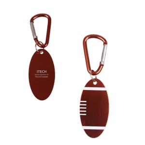 Classic Military-style Football Dog Tag With Functional Mini-carabiner Attachment