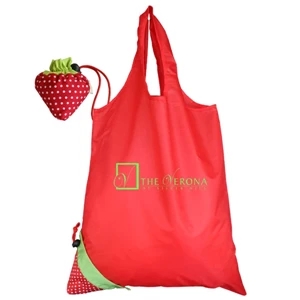 Morph - Tote Bag Morphs Into Its Own Strawberry Shaped Drawstring Pouch