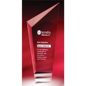 Pristine - Small - This Clear Optic And White Optic Crystal Award Is Cool And Modern