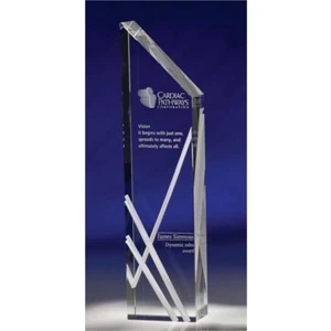 Perceptions - Small - Award That Displays Diagonal Cuts Within The Optic Crystal