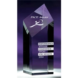 Encore (tm) - Small - Clean And Simple, This Flawless Award Of Optic Crystal Is Accented By Its Angled Top