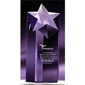 Rising Star - Small - Award Precisely Cut From Optic Crystal, Promises To Shine Like A Star In The Night
