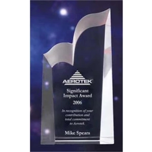 Wings - Large - Award Made From Exceptionally Heavy Optic Crystal, Accented By Graceful Wings