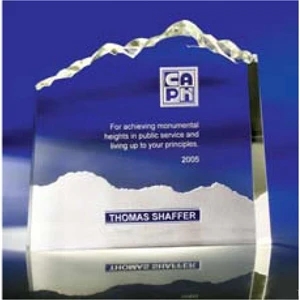 Optic Mountains - Small - Award Made Of Heavy Optic Crystal Tells A Story Of Those Who Tower Above The Rest