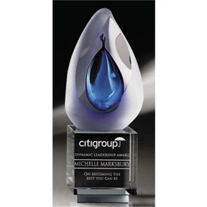 Aeroscape - Small - Art Glass Award Features Lyrical Swirls, Rhythmic Patterns Of Suspended Air Bubbles