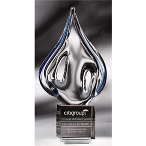Verve (tm) - Small - Art Glass Award Features Lyrical Swirls, Rhythmic Patterns Of Suspended Air Bubbles