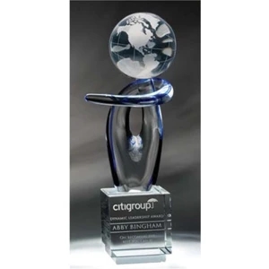 Voyager (r) - Art Glass Award Features Lyrical Swirls, Rhythmic Patterns Of Suspended Air Bubbles