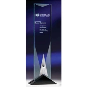 Phoenix (tm) - Large - Stainless Steel, Jet Black Crystal, Jade Crystal And Etched Textures Award