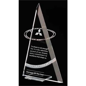 Circle Of Excellence - Large - Award Made Of Starphire Crystal And Encircled By Polished Stainless