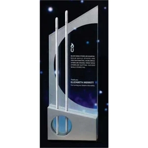 Endeavor (tm) - Small - Award With A Unique Mix That Includes Jade Crystal, Lacquered Wood And Aluminum